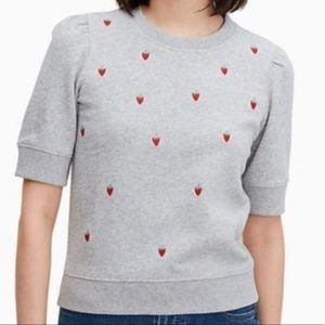 NWOT Kate Spade Strawberry Embroidered Top